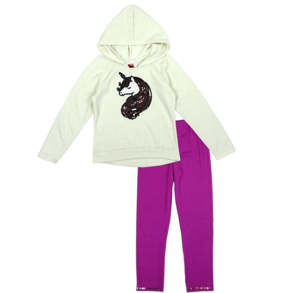 Rmla Sequined Unicorn Girls Legging & Hoodie Set